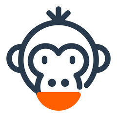 Curious Monkey Character with Simple Style