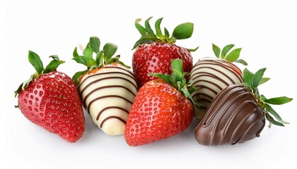 chocolate covered strawberries isolated on a white background