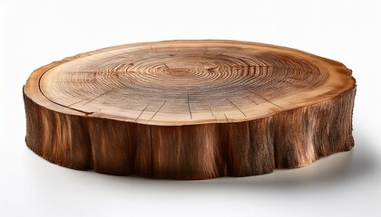 wooden tree log trunk stump wood on white background