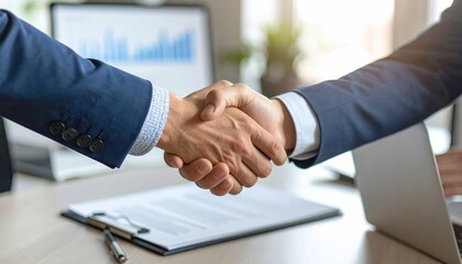 Business Partnership Agreement with Handshake and Finance Background