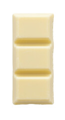 Isolated Macro Shot of White Chocolate Bar with Sweet Taste on White