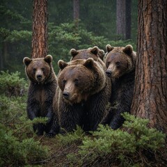 Obraz premium brown bear in the forest