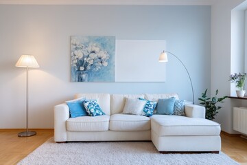 Cozy Modern Living Room with Bright Light and Elegant Decor Elements