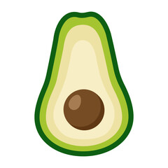 Vector avocado icon. Flat illustration isolated on white