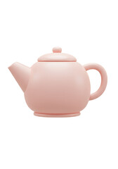 Obraz premium 3D Rendering Pink Ceramic Teapot Isolated on Transparent Background