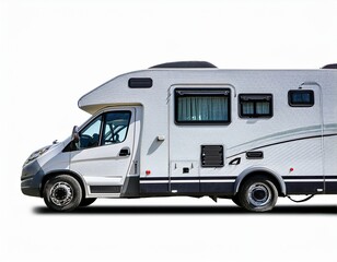 Fototapeta premium modern white motorhome on transparent or white background