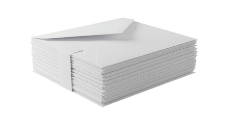 3D Rendering Stack Of White Envelopes For Office Mail Communication