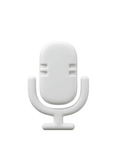 3D Rendering White Microphone for Audio Recording with Transparent BG
