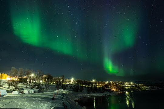 Aurora Borealis in Norwegen am Olderfjord.