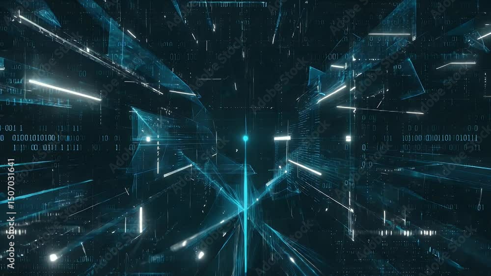 Poster abstract digital network with lines and code