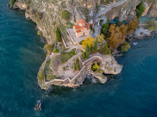Church of Saint John the Theologian by Lake Ohrid offers stunning views in North Macedonia