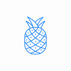 tropical pineapple fruit icon sign vector