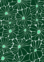 A pattern of large daisies in bright colors .Seamless pattern.