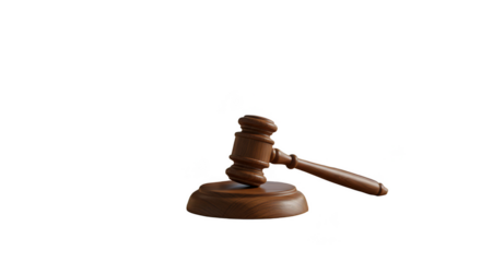 Isolated PNG of a Wooden Gavel Symbolizing Law and Justice Court