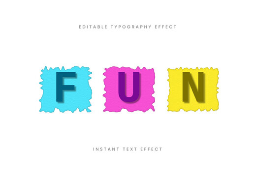 Blue and Yellow Fun Font Colorful Square Paper Text Effect