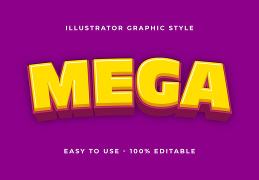 Yellow And Fuchsia Mega Flash Bold Promo 3D Text Effect