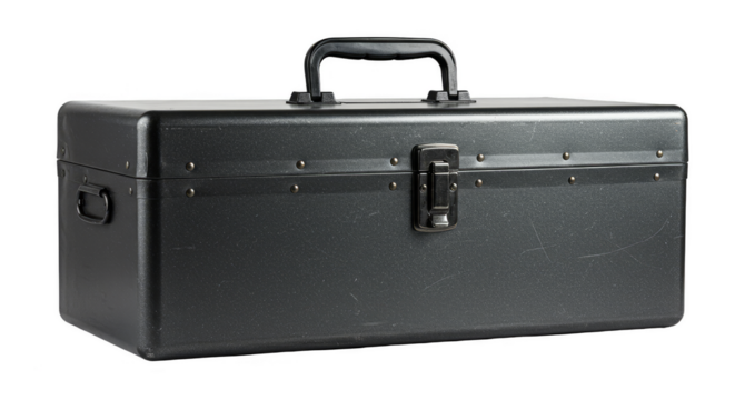 Isolated PNG of Metallic Glitter Toolbox for Tool Storage on Transparent