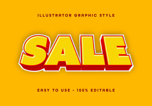 Yellow And Red Sale Cartoon Bold Punchy Fun Text Effect