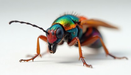 Naklejka premium Close-up of colorful insect on white background, bug, moth