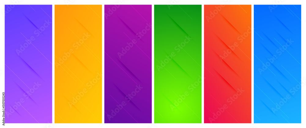 Poster set of abstract gradient backgrounds with lines