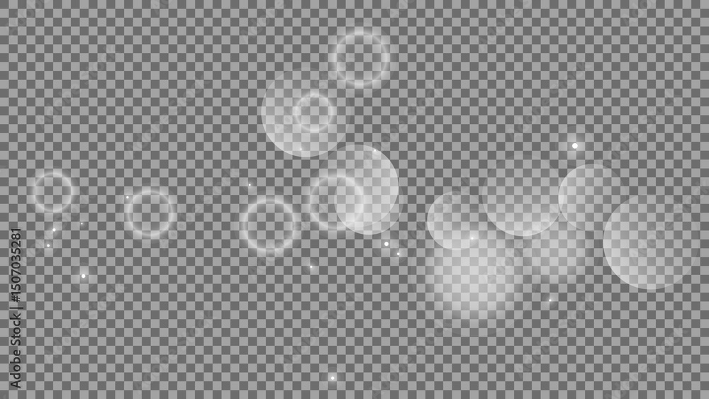 Poster bokeh circles on transparent background