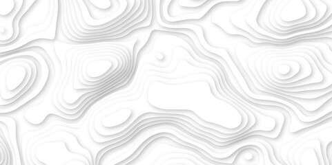 Abstract wavy line 3d paper cut white background. white and gray luxury grid topography map and satin smooth wallpaper matt paper light texture. White waves decorative papercut design.