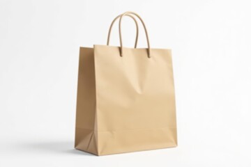 Empty brown paper shopping bag isolated on white background, shopping, shopping bag