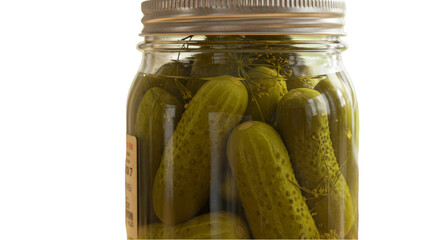 Close Up Photo of Pickled Cucumbers in a Glass Jar Food Preserved