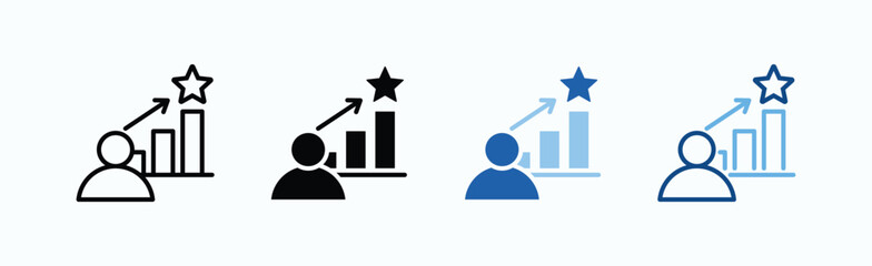 Career Path Icon Sheet Multiple Style Collection Isolated Vector