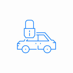car locked security icon sign vector