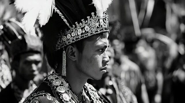 A man in a black and white photo