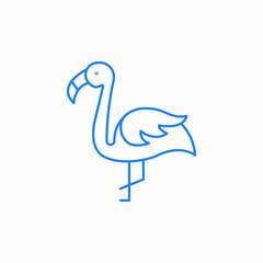 flamingo standing bird icon sign vector