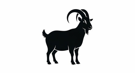Majestic Mountain Goat Silhouette A Powerful Vector Illustration