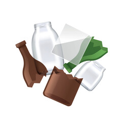 Glass container. Vector illustration isolated on white background.