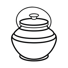 Hand Built Coiled Jar with Lid Ceramic