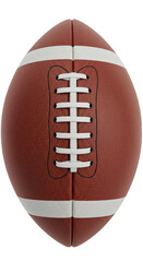 Isolated Realistic American Football with Brown Leather and White Laces