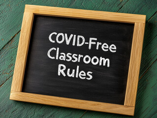 Fototapeta premium small chalkboard displays the message 