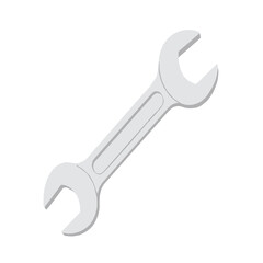 Vector illustration of a metal wrench. A hand tool used in mechanics and repairs. Ideal for representing technical work, maintenance, or DIY.