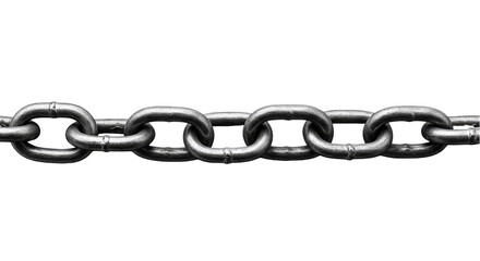 Obraz premium Isolated Silver Metal Chain Link Strong Connection On Transparent Background