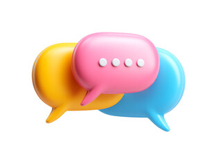 Colorful 3D Speech Bubbles Representing Communication and Online Chat
