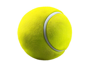 A fluffy yellow tennis ball isolated transparent background ideal for sports designs