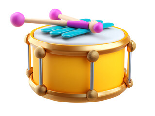 Yellow Drum Set with Colorful Mallet and Xylophone Fun Musical Instrument for Kids