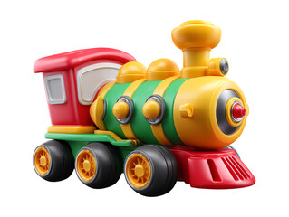 Colorful Children's Toy Train Locomotive Red Green Yellow Plastic Engine
