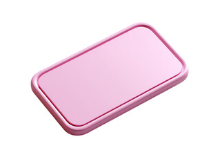 Pink Rectangular Mobile Phone Mockup Displaying Blank Screen for App Presentation
