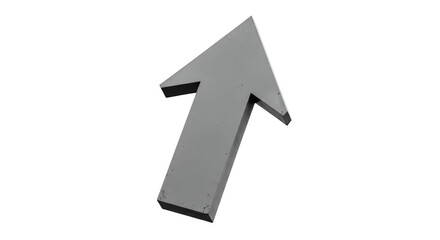 Gray Up Arrow Direction Illustration on Transparent Background