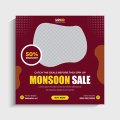 Monsoon Fashion Sale Promotion Social Media Instagram Post