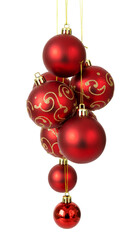Hanging Red Christmas Ornaments Baubles Transparent Background Holiday Decor