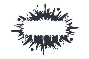 Ink Splatter with Space for Text, Abstract Artistic Decoration on White