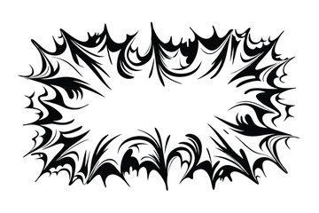 Abstract Black Burst Border Dynamic Circular with Sharp Lines and Empty Center