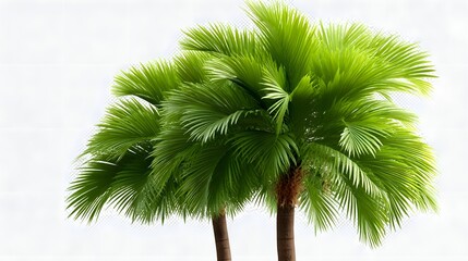 Fototapeta premium Lush green palm tree with vibrant fronds